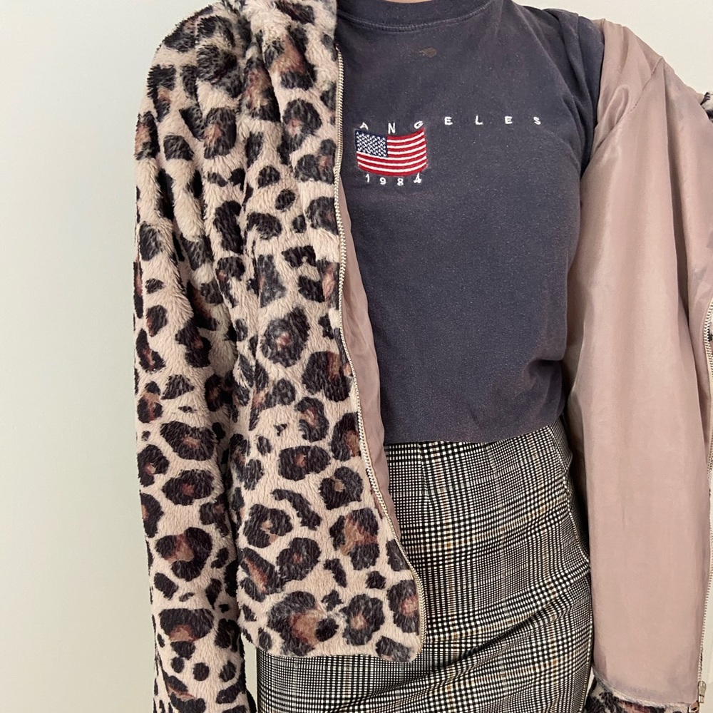 italian faux-fur leopard hooded coat